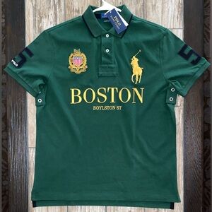 BOSTON POLO RALPH LAUREN Big Pony Custom Slim Fit Polo Shirt Size Men’s L NWT